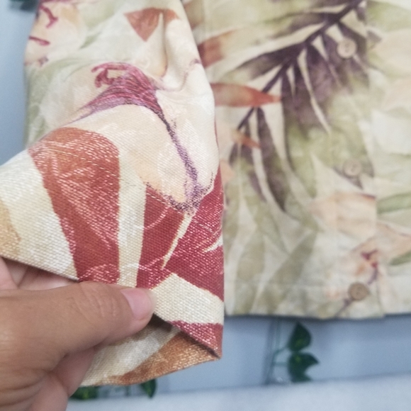 Coldwater Creek Tropical Womens M Cotton Button up Long Sleeve Jacket - Picture 5 of 12